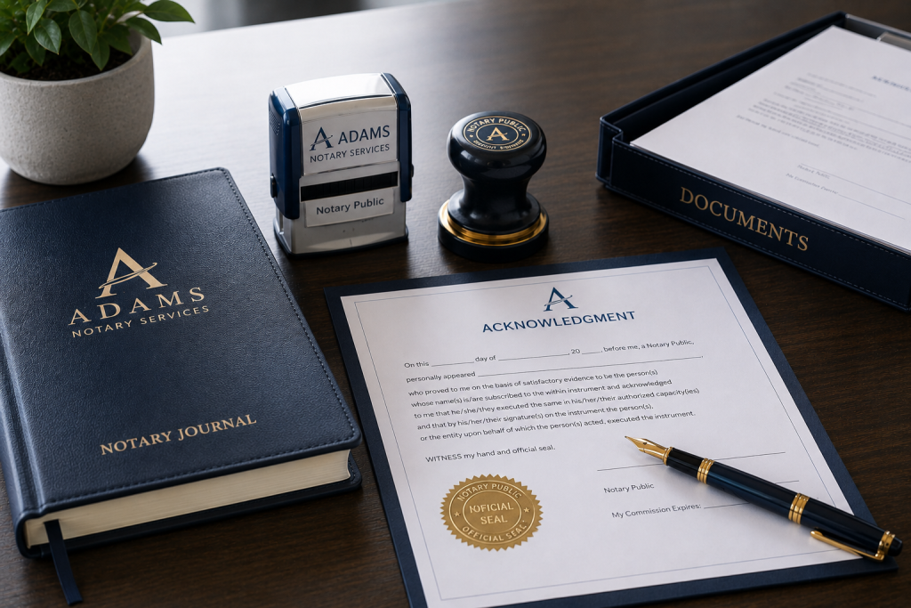 Home adams notary services documents
