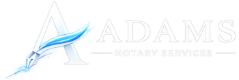 adams notary services logo white transparent